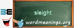 WordMeaning blackboard for sleight